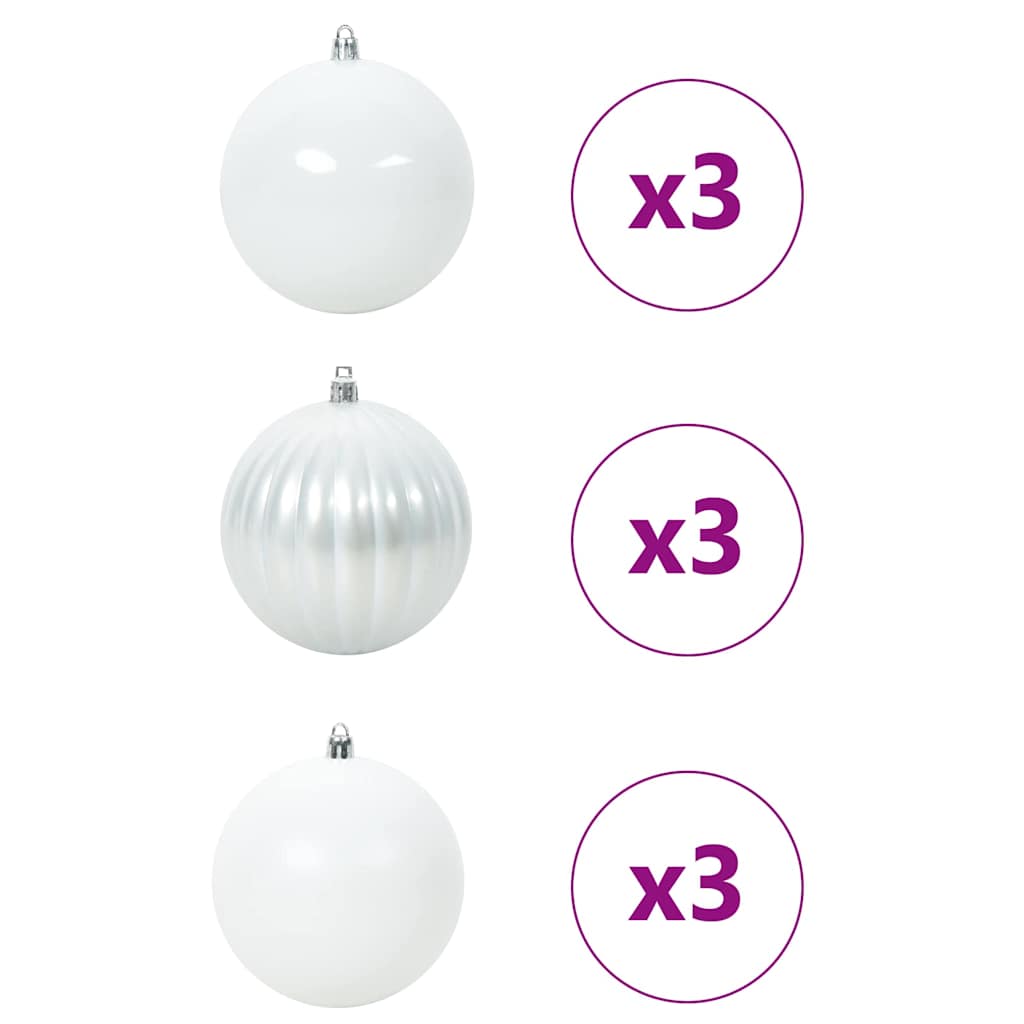 Set di palline di Natale XL 9 pz Bianco Plastica | homemem39