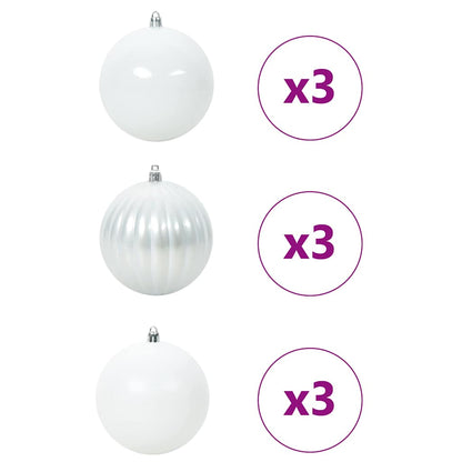 Set di palline di Natale XL 9 pz Bianco Plastica | homemem39