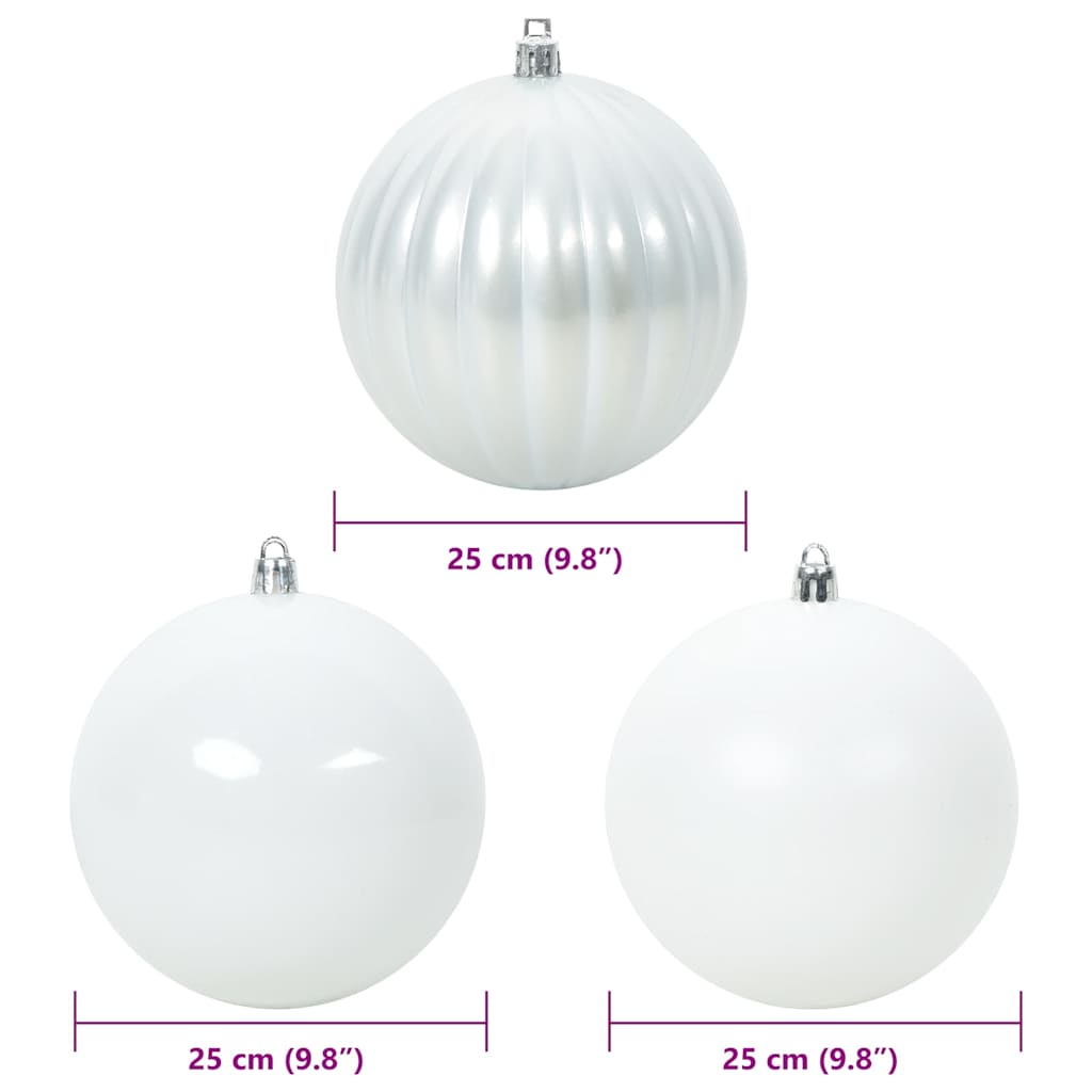 Set di palline di Natale XXL 3 pz Bianco Plastica | homemem39