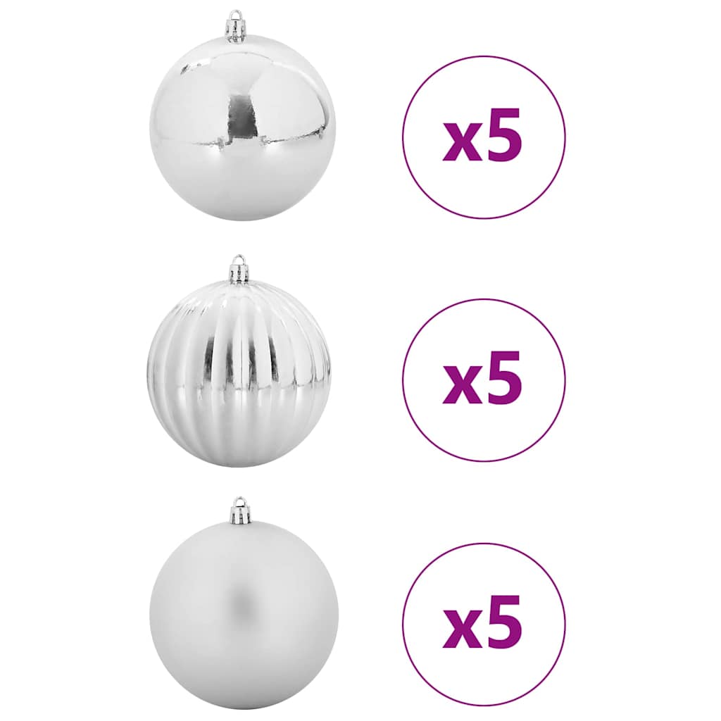 Set di palline di Natale XL 15 pz Argento Plastica | homemem39