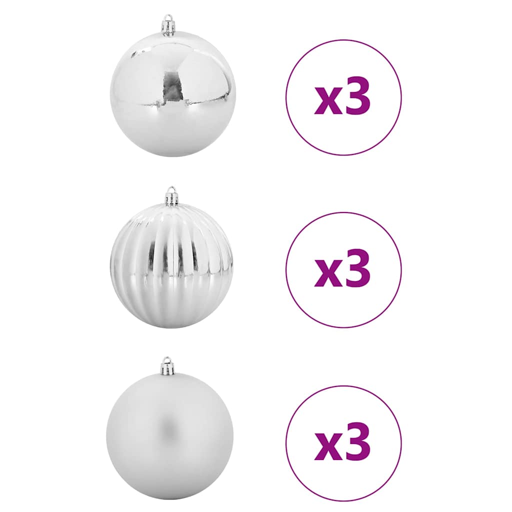 Set di palline di Natale XL 9 pz Argento Plastica | homemem39