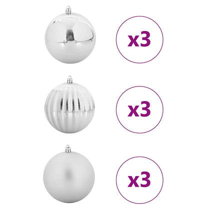 Set di palline di Natale XL 9 pz Argento Plastica | homemem39
