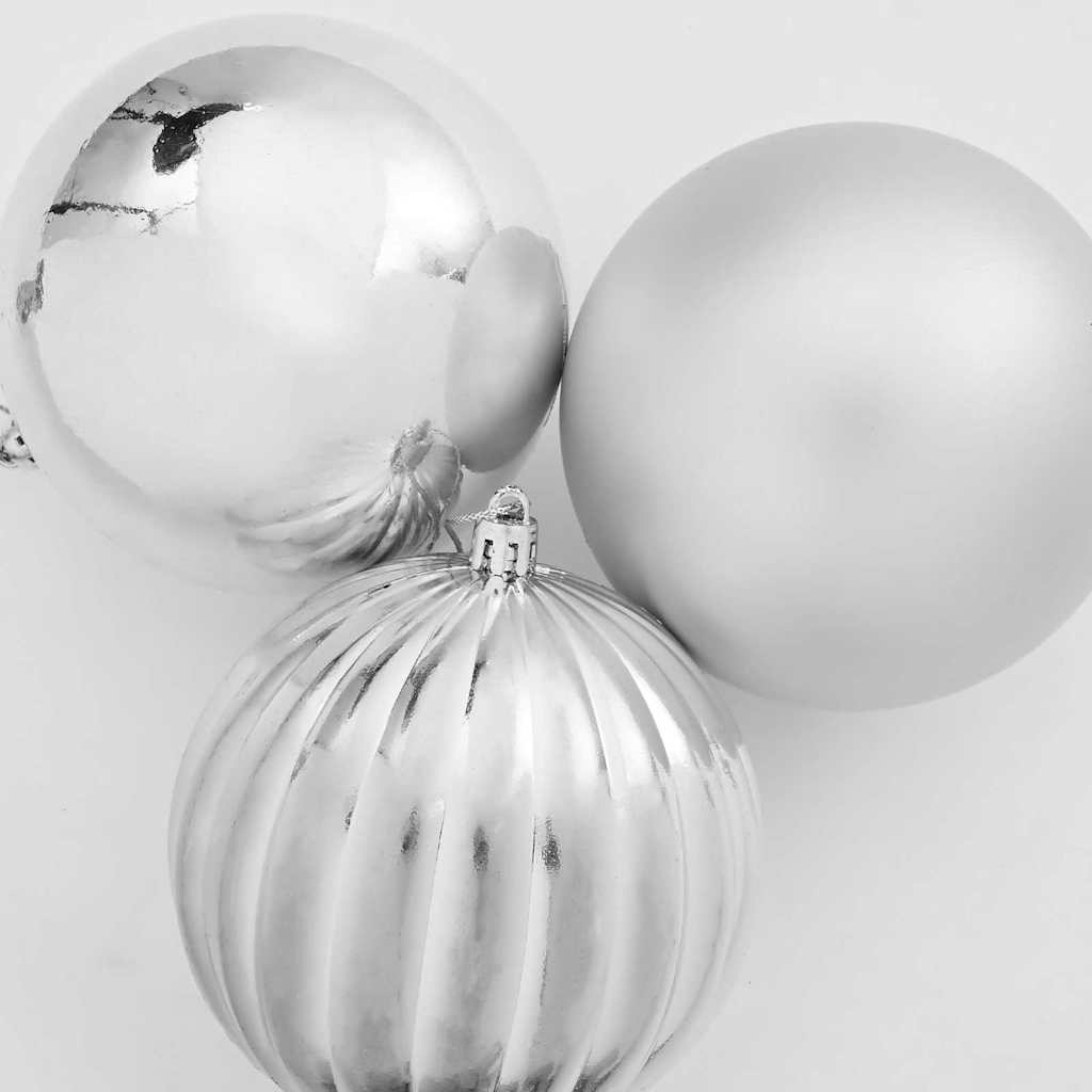 Set di palline di Natale XXL 4 pz Argento Plastica | homemem39