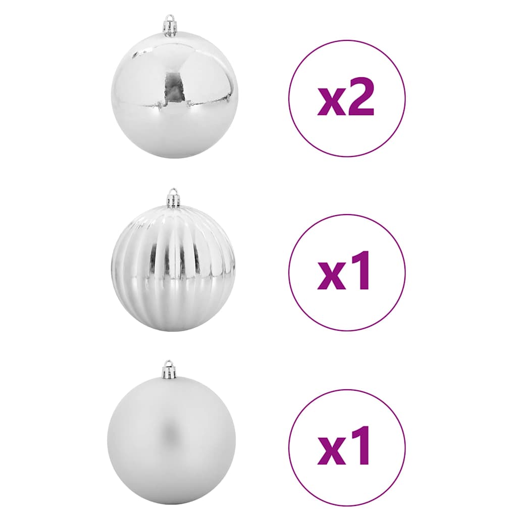Set di palline di Natale XXL 4 pz Argento Plastica | homemem39