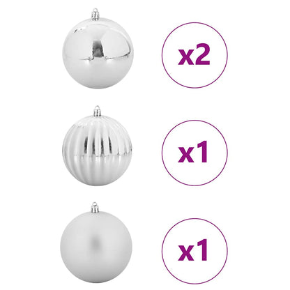 Set di palline di Natale XXL 4 pz Argento Plastica | homemem39