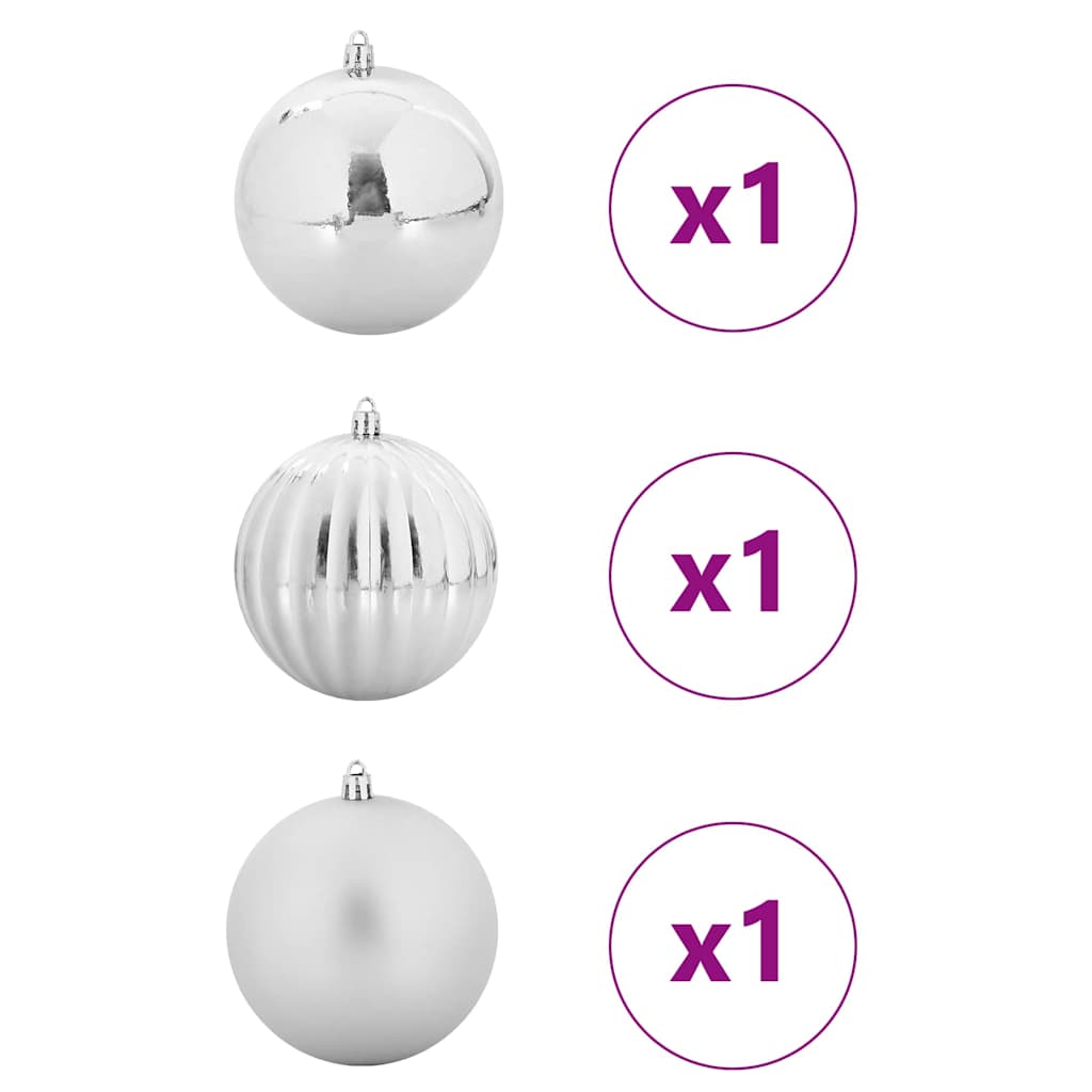Set di palline di Natale XXL 3 pz Argento Plastica | homemem39
