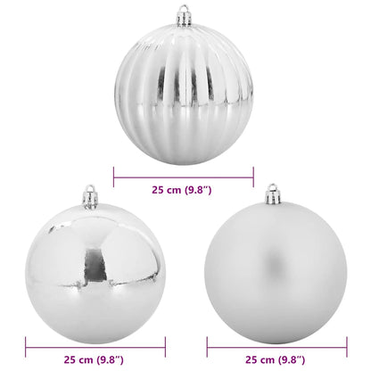 Set di palline di Natale XXL 3 pz Argento Plastica | homemem39