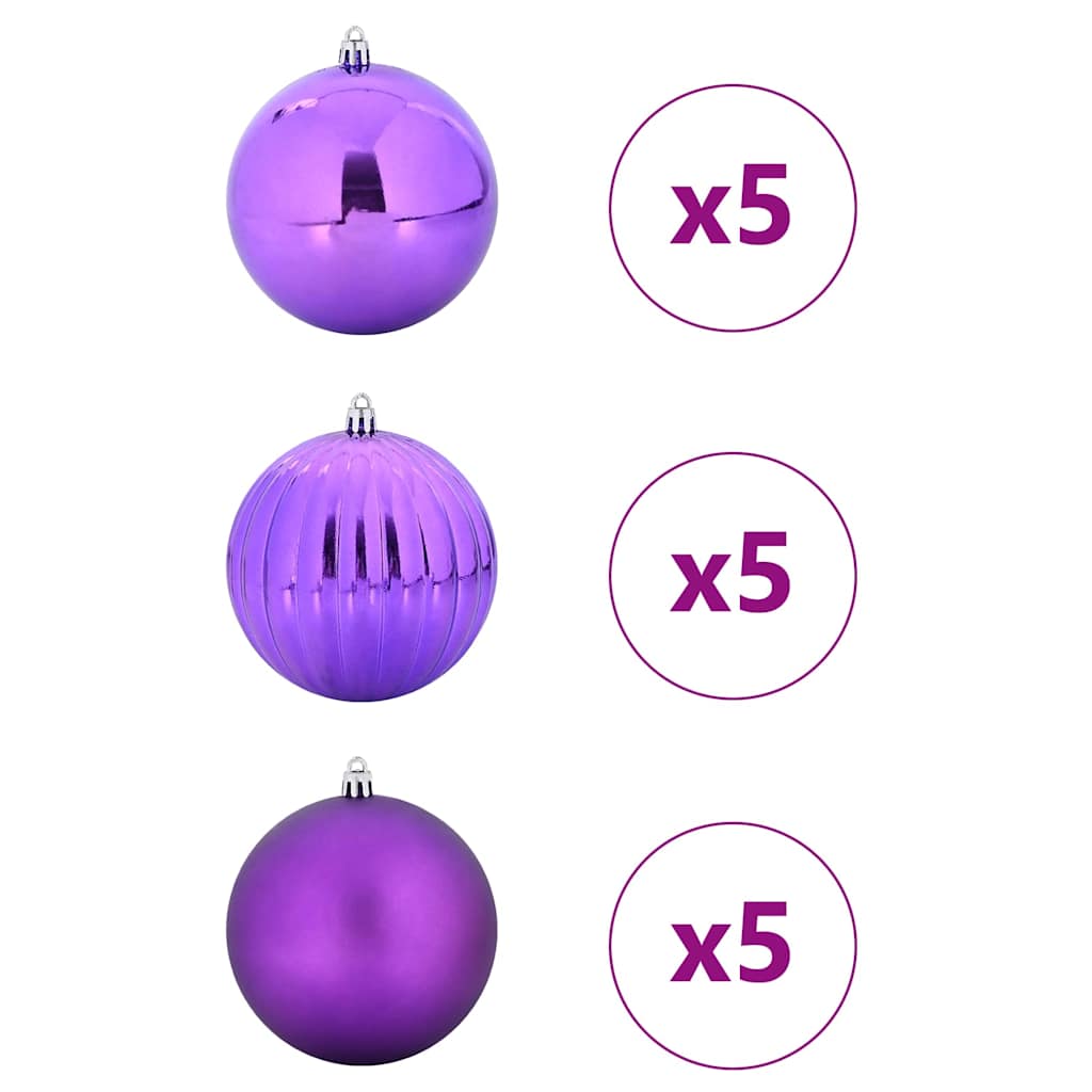 Set di palline di Natale XL 15 pz Lillà Plastica | homemem39
