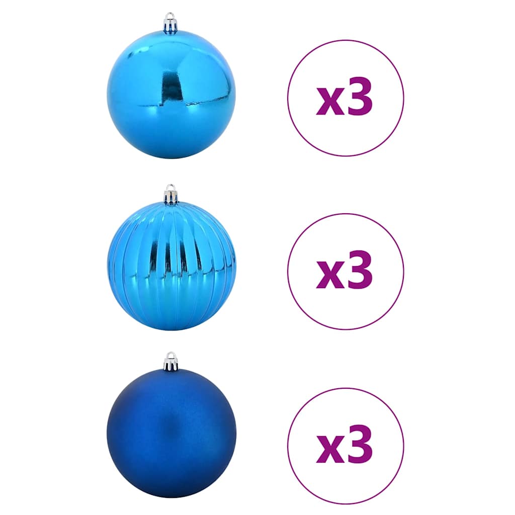 Set di palline di Natale XL 9 pcs Blu Plastica