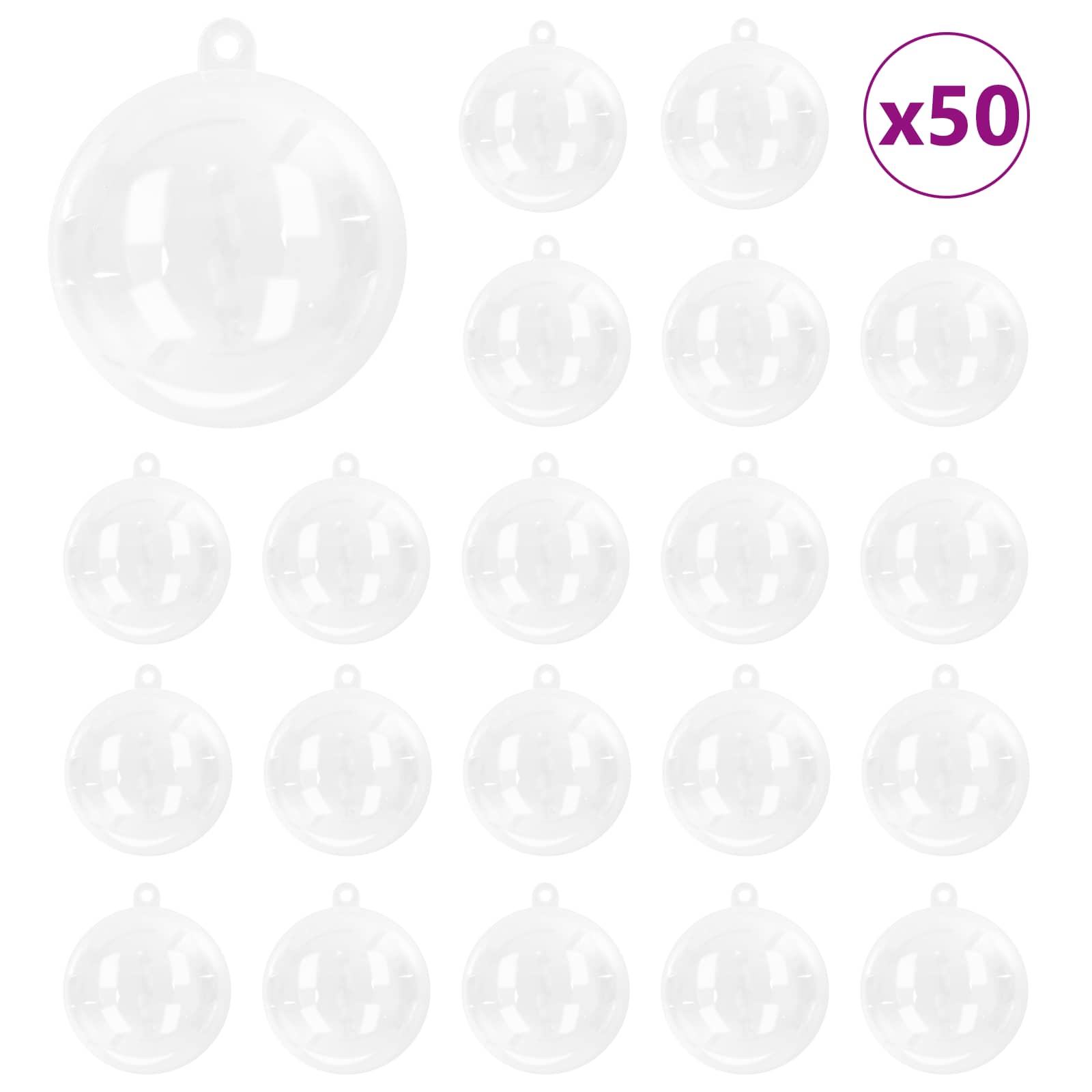 Set di Palle di Natale 50 pcs Trasparente Ø 5 cm | homemem39