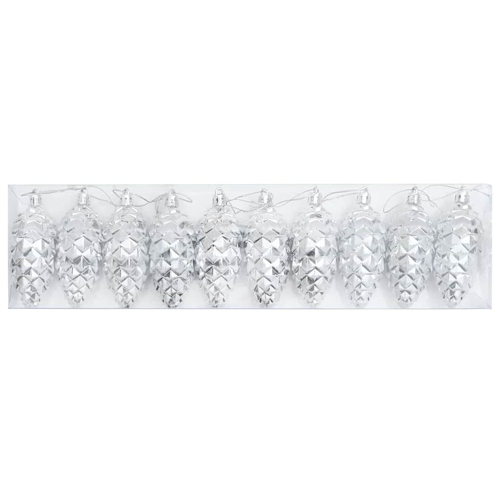 Palla di pino di Natale 40 pcs Argento Plastica | homemem39