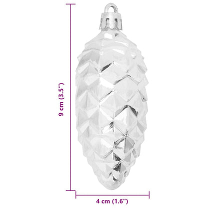 Palla di pino di Natale 40 pcs Argento Plastica | homemem39
