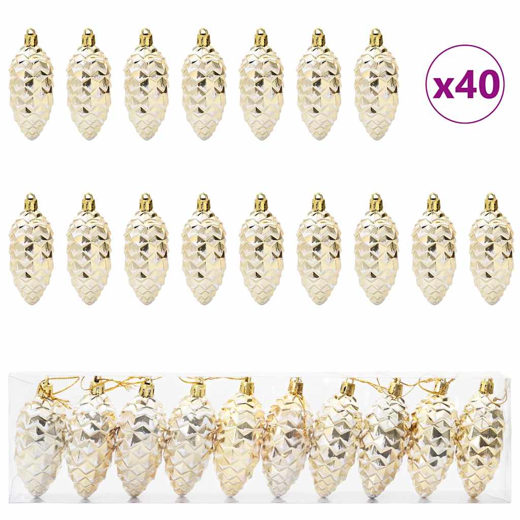 Palla di pino di Natale 40 pcs Oro Plastica | homemem39