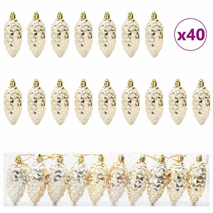 Palla di pino di Natale 40 pcs Oro Plastica | homemem39