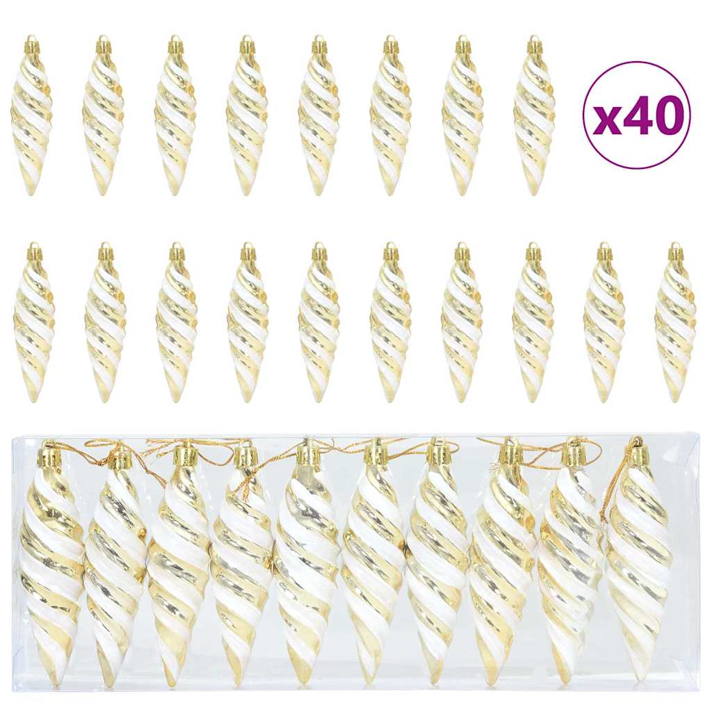 Palla a spirale di Natale 40 pcs Oro Plastica | homemem39