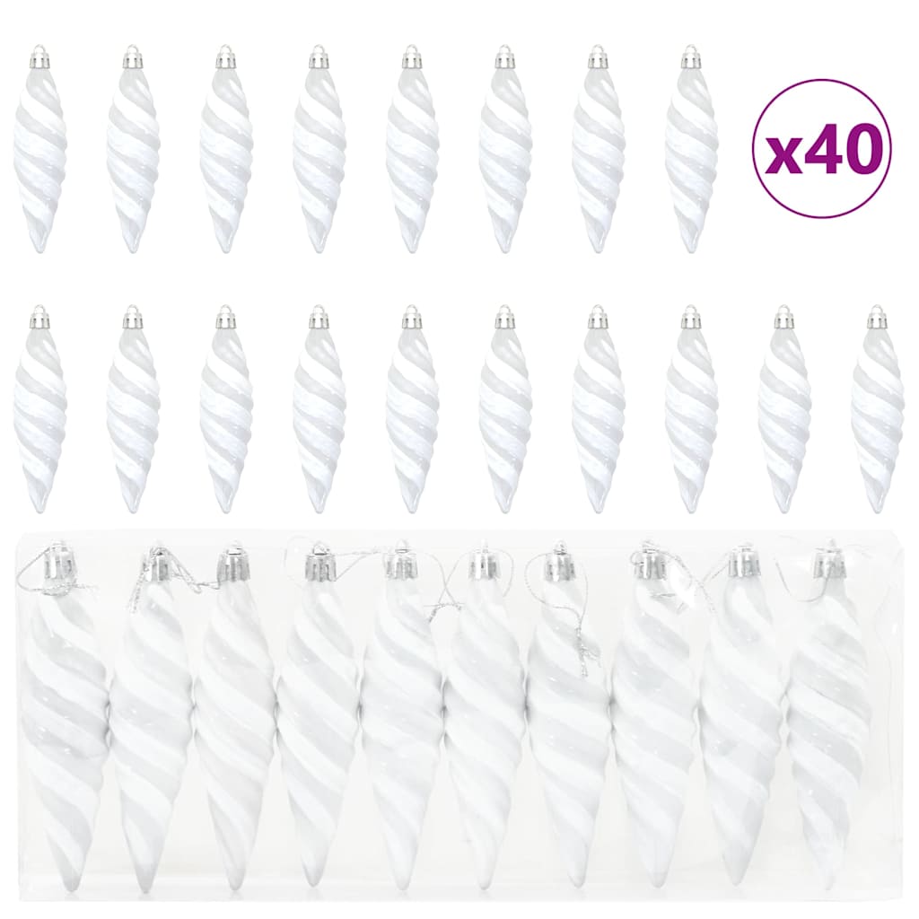 Palla a spirale di Natale 40 pcs Bianco Plastica | homemem39