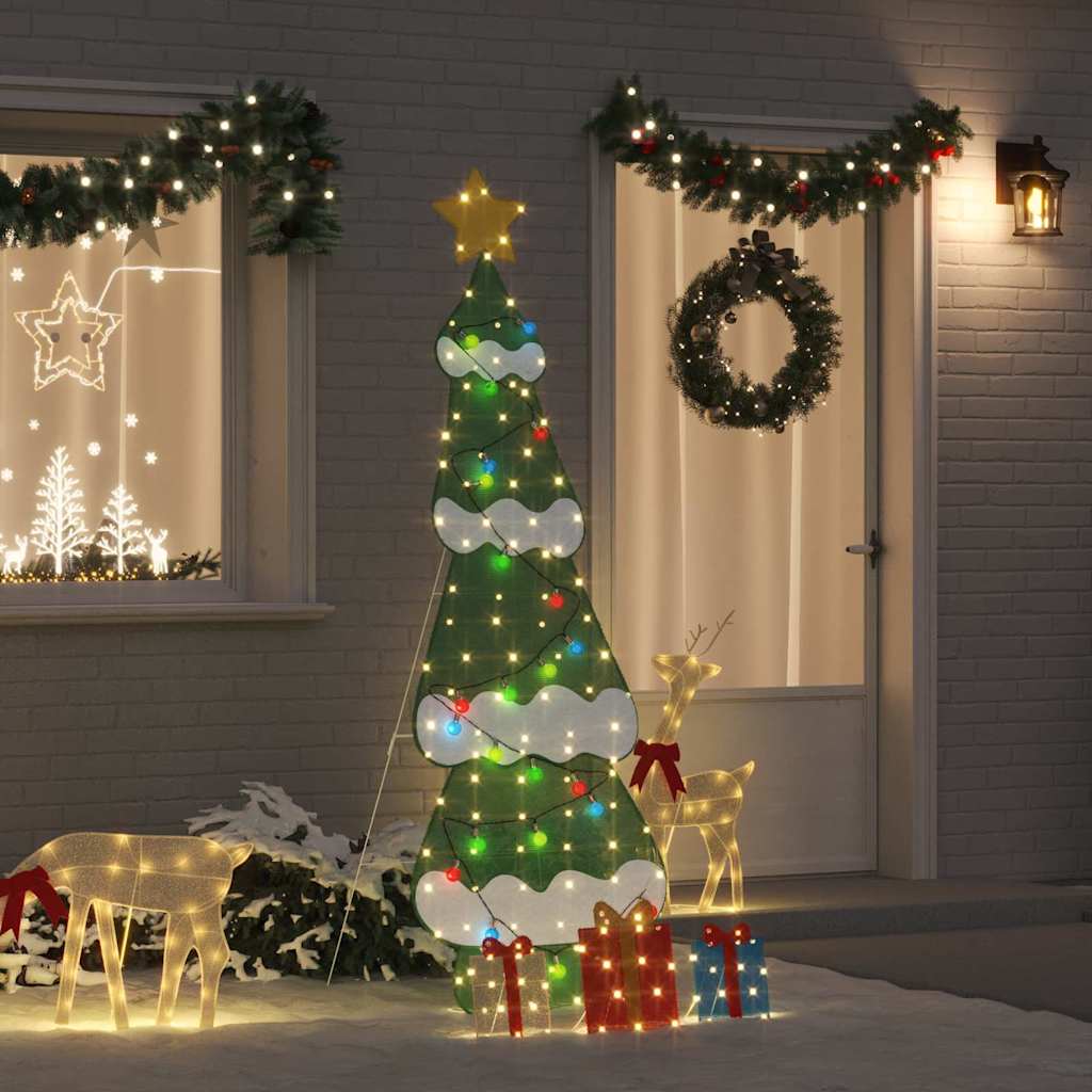 180 LED Multicolore 150 cm Acciaio e Tessuto di Stellina