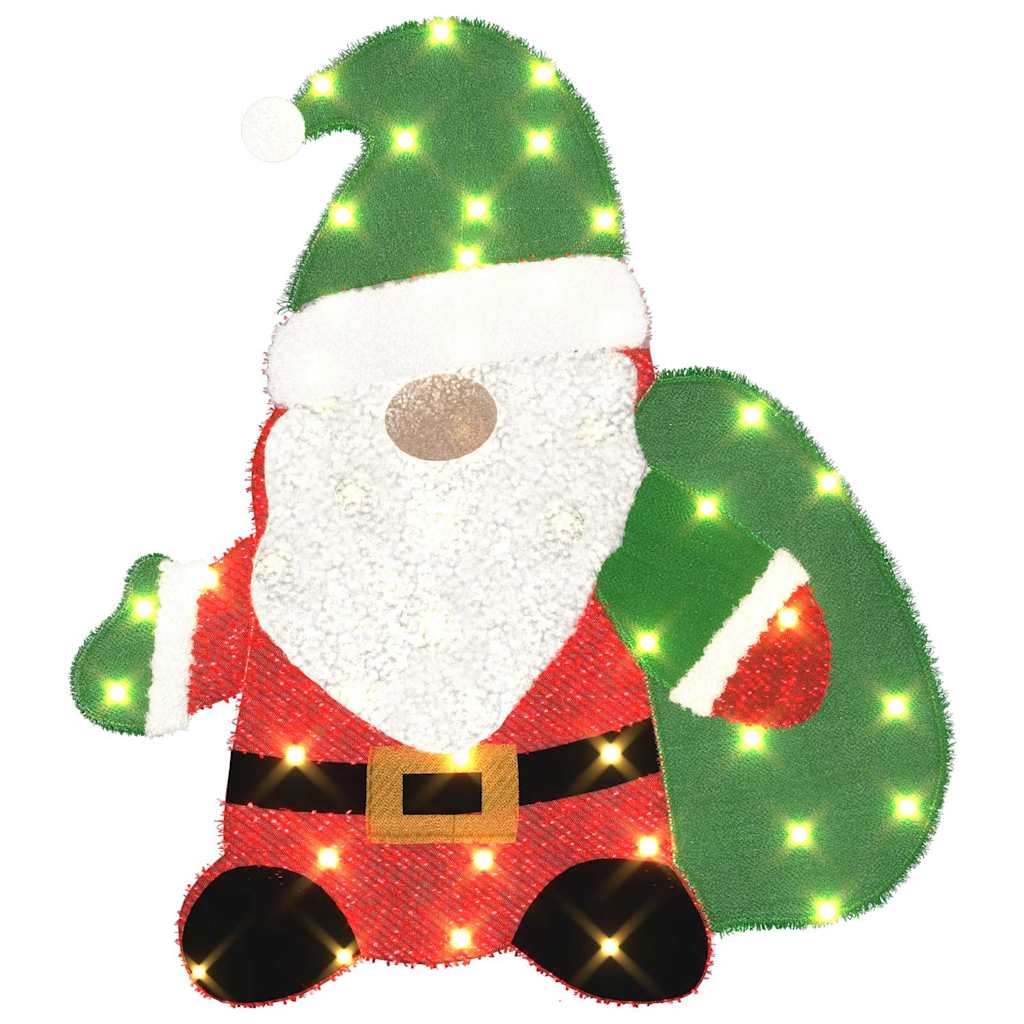 Babbo Natale Illuminato Bianco caldo 70 x 62 cm Tessuto di Lamè | homemem39