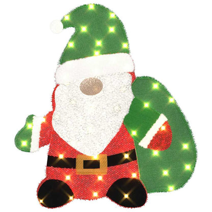 Babbo Natale Illuminato Bianco caldo 70 x 62 cm Tessuto di Lamè | homemem39