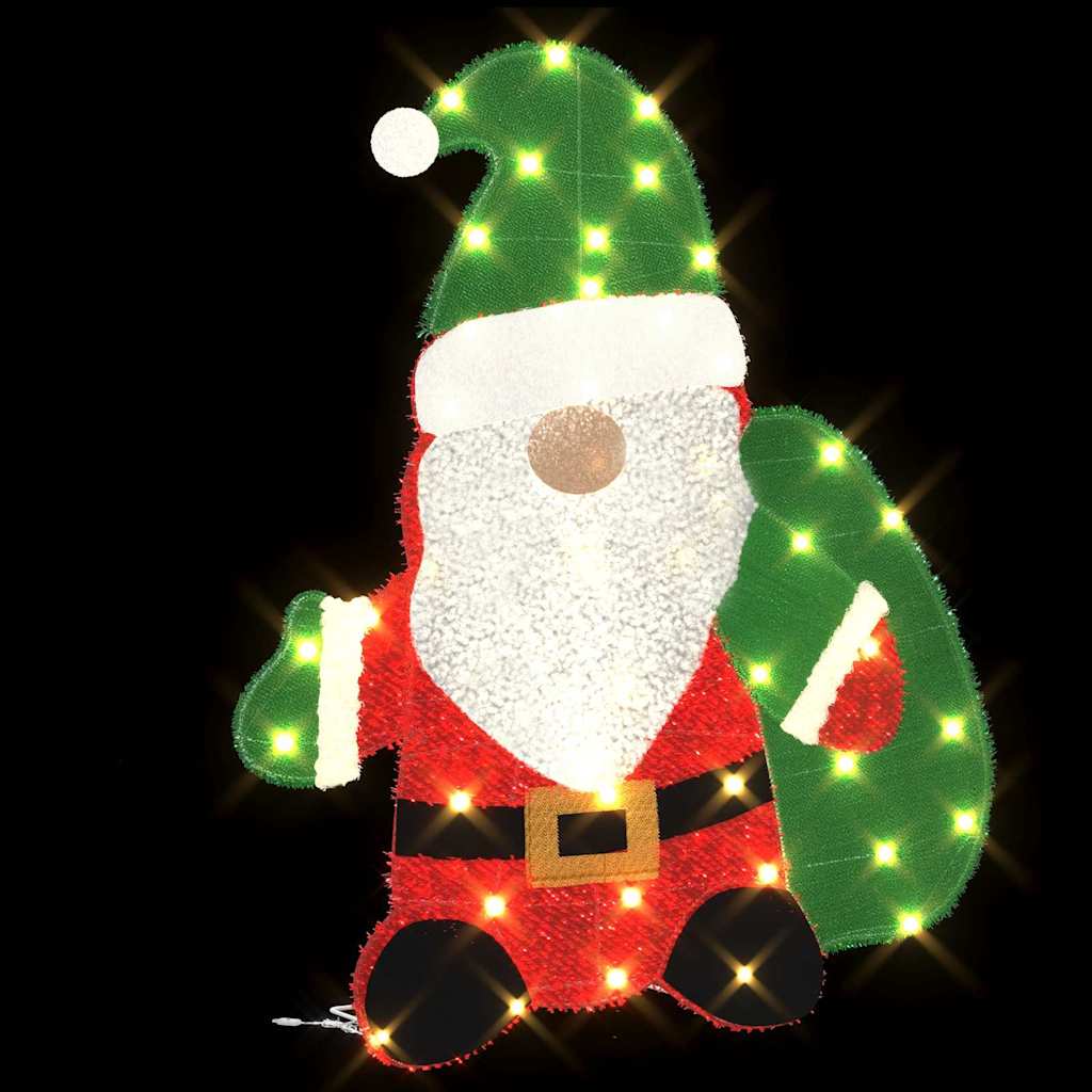 Babbo Natale Illuminato Bianco caldo 70 x 62 cm Tessuto di Lamè | homemem39