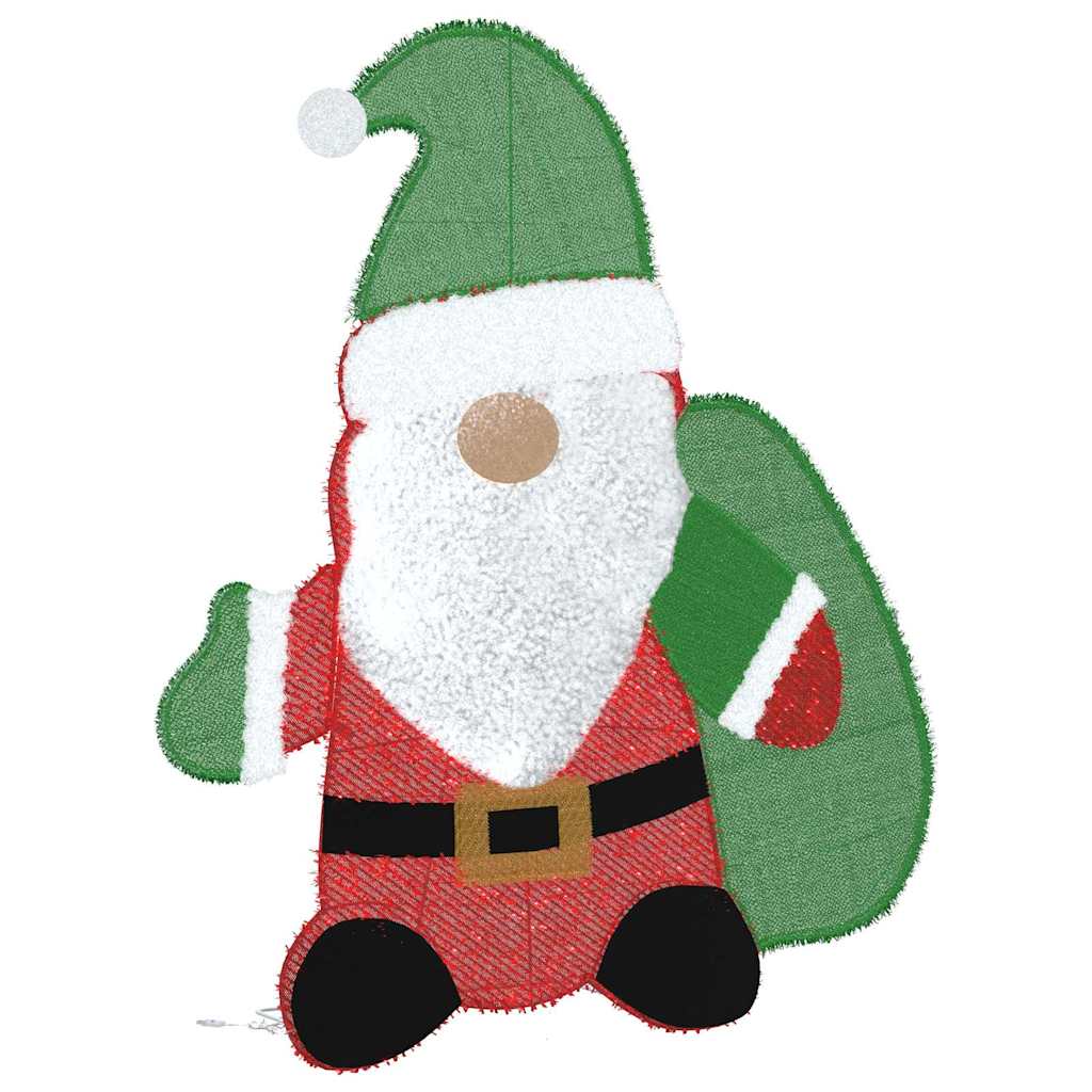 Babbo Natale Illuminato Bianco caldo 70 x 62 cm Tessuto di Lamè | homemem39