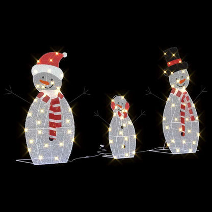 Familia di Pupazzi di Neve Illuminati 3 pcs Bianco caldo | homemem39