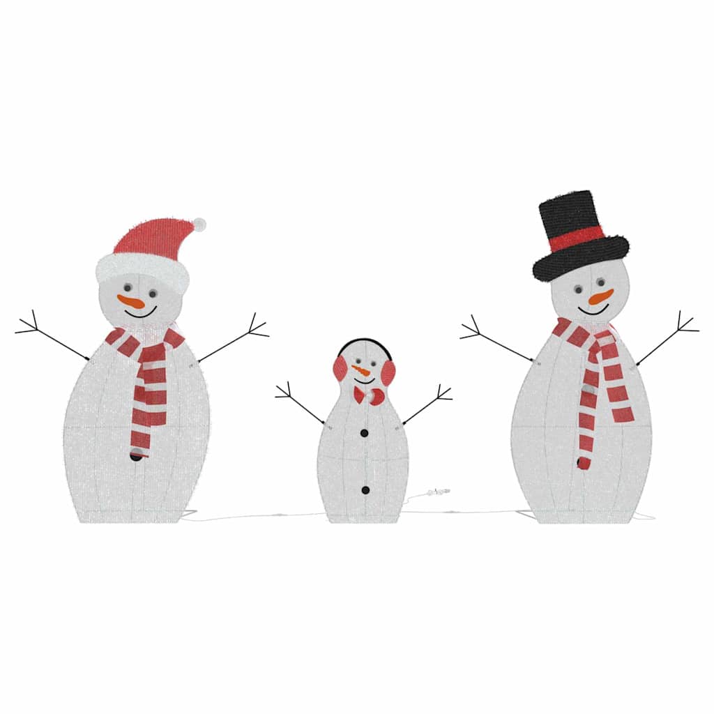 Familia di Pupazzi di Neve Illuminati 3 pcs Bianco caldo | homemem39