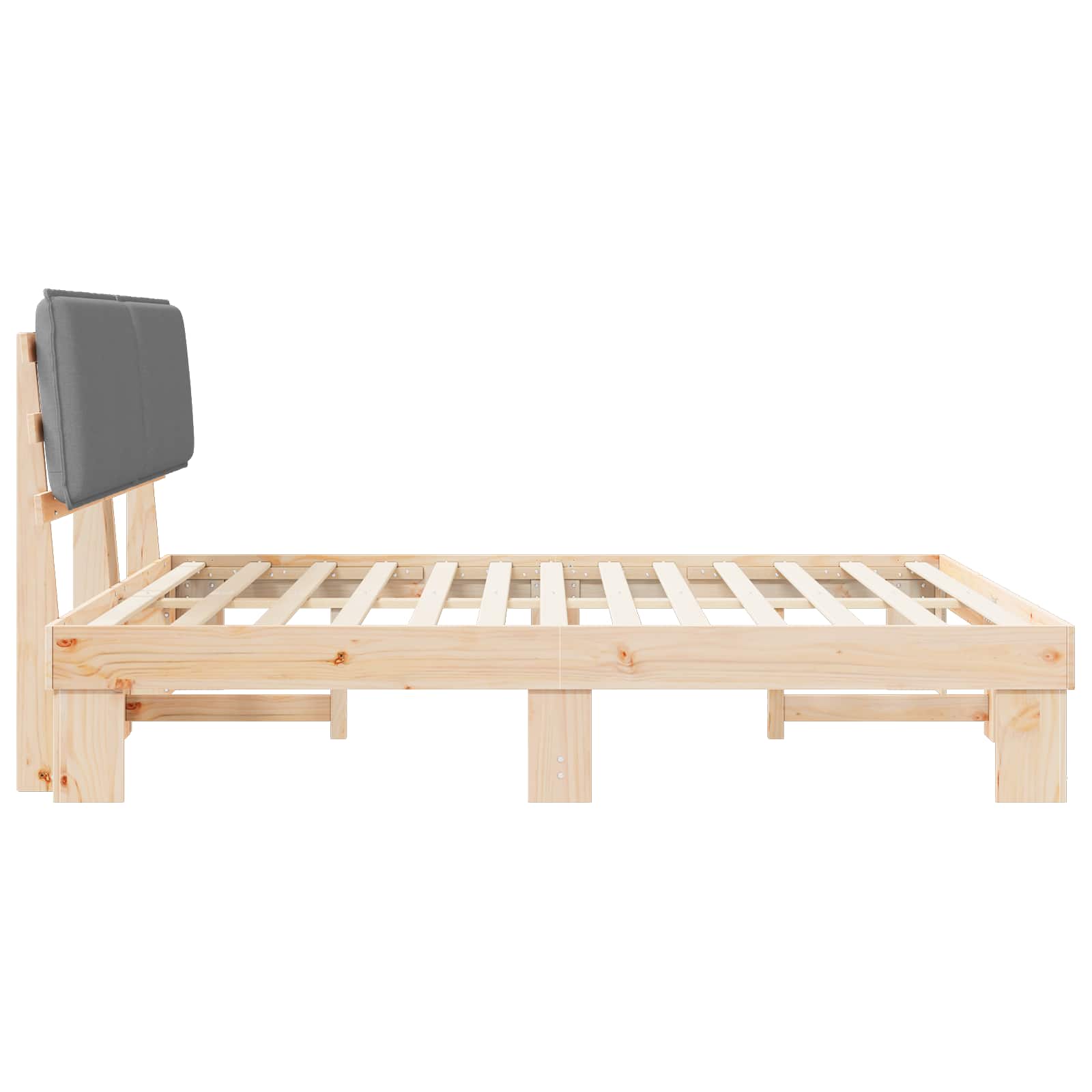 Letto con Testiera Rivestita Grigio chiaro 200 x 200 cm | homemem39