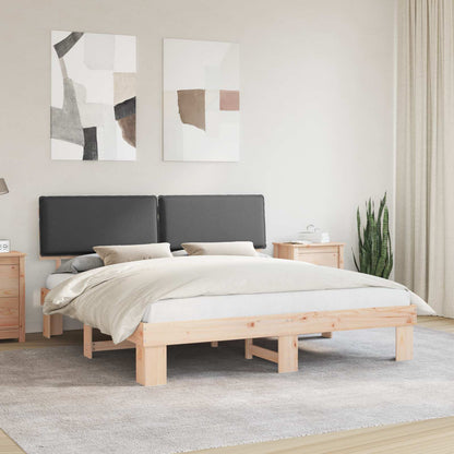 Letto con Testiera Rivestita Grigio scuro 200 x 200 cm | homemem39