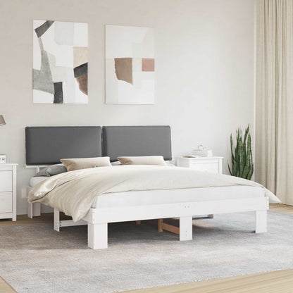 Letto con Testiera Rivestita Grigio chiaro 200 x 200 cm | homemem39
