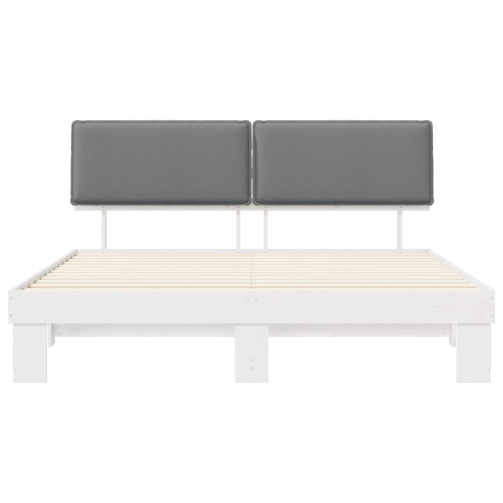 Letto con Testiera Rivestita Grigio chiaro 200 x 200 cm | homemem39