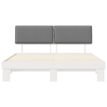 Letto con Testiera Rivestita Grigio chiaro 200 x 200 cm | homemem39