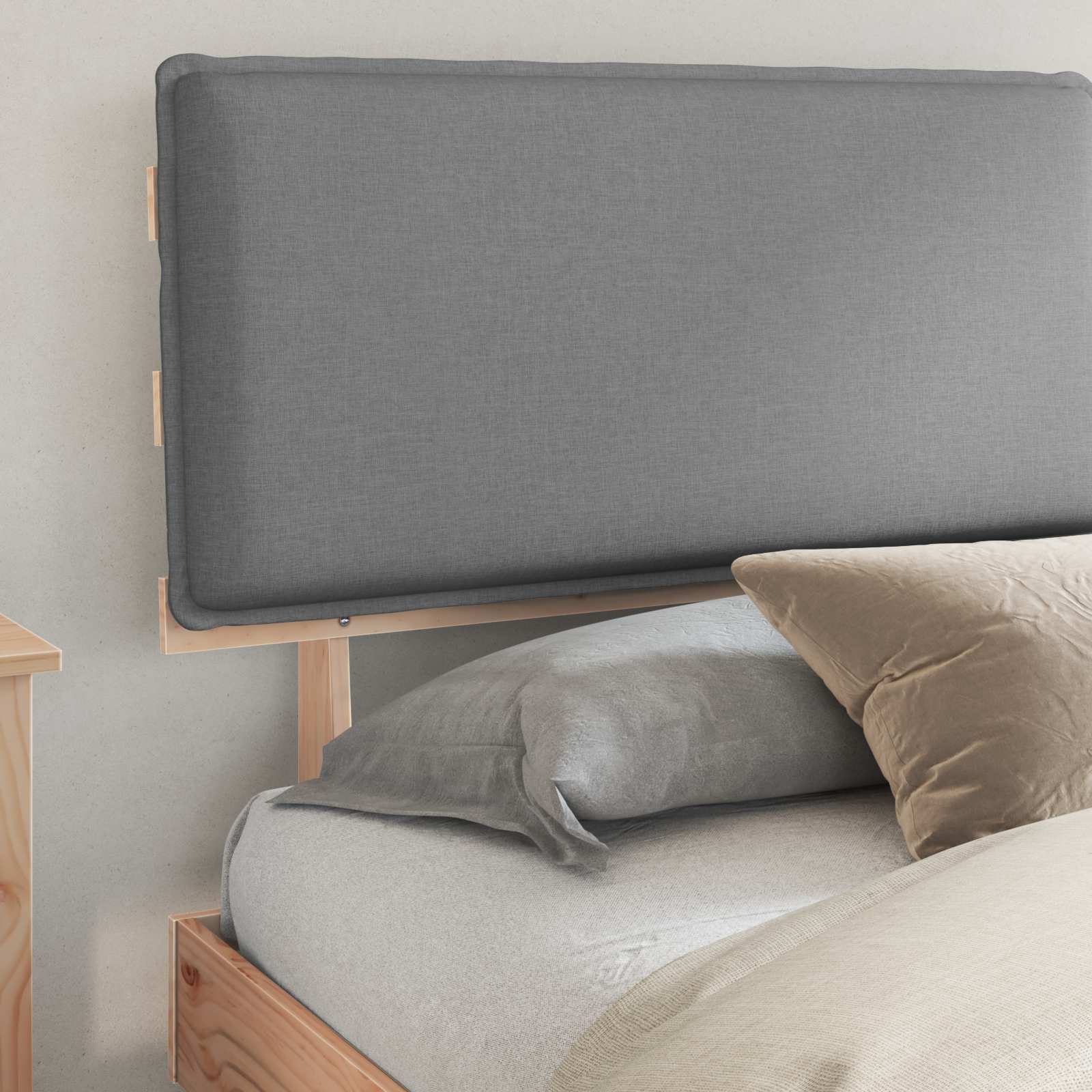 Letto con Testiera Rivestita Grigio chiaro 180 x 200 cm | homemem39