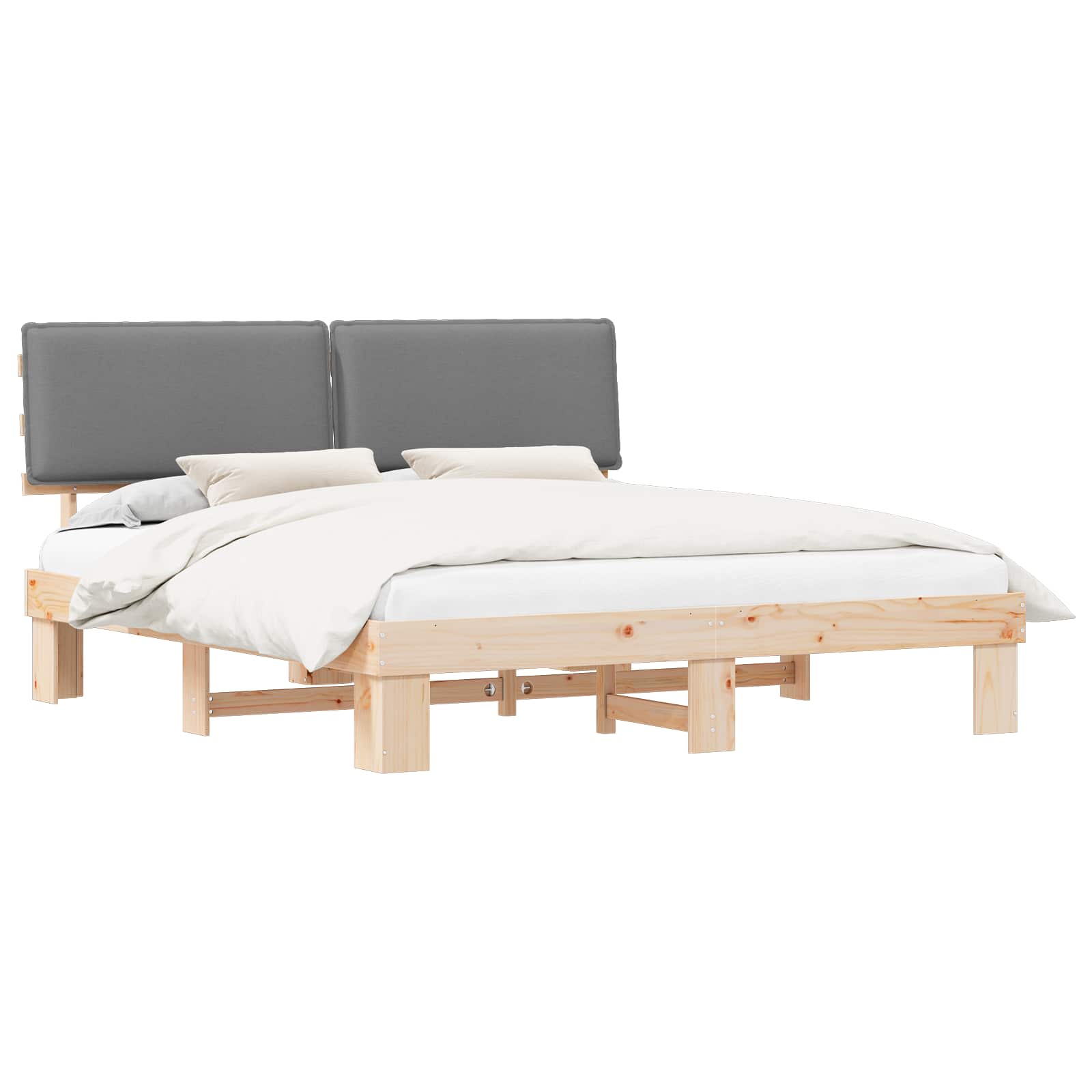 Letto con Testiera Rivestita Grigio chiaro 180 x 200 cm | homemem39