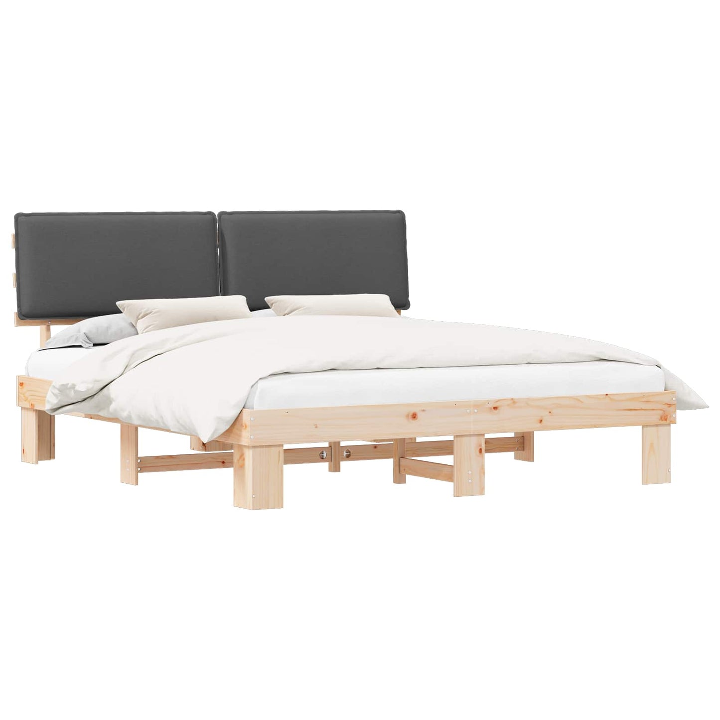 Letto con Testiera Rivestita Grigio scuro 180 x 200 cm | homemem39