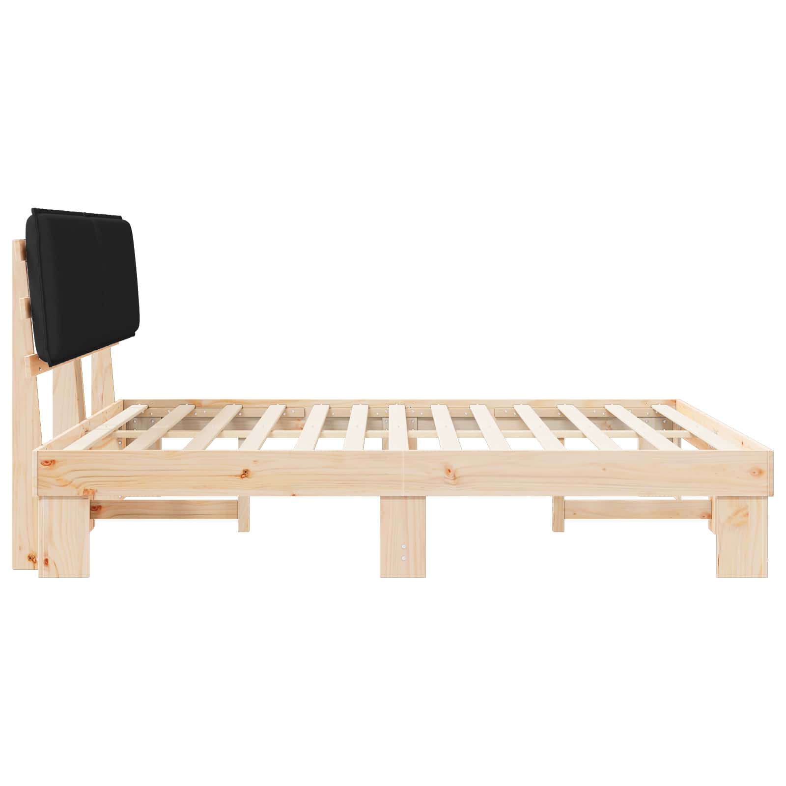 Letto con Testiera Rivestita Nero 180 x 200 cm Pino massello | homemem39