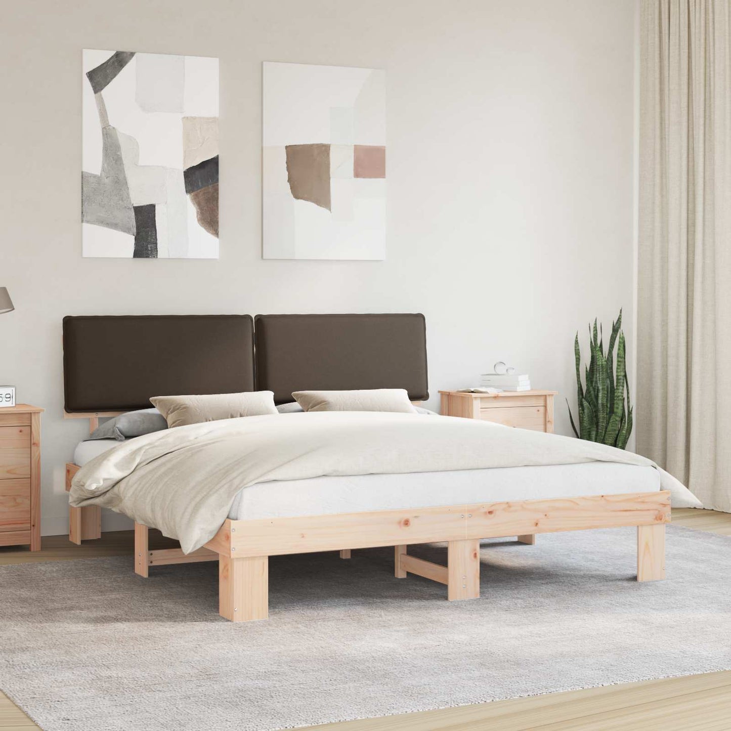 Letto con Testiera Rivestita Talpa 180 x 200 cm Pino massello | homemem39