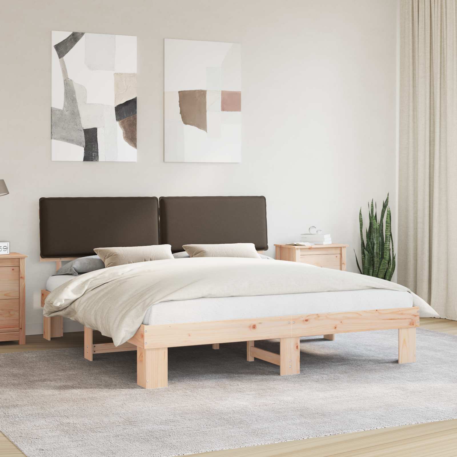 Letto con Testiera Rivestita Talpa 180 x 200 cm Pino massello | homemem39