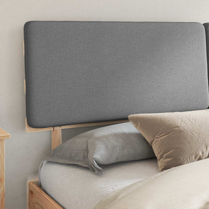 Letto con Testiera Rivestita Grigio chiaro 200 x 200 cm | homemem39
