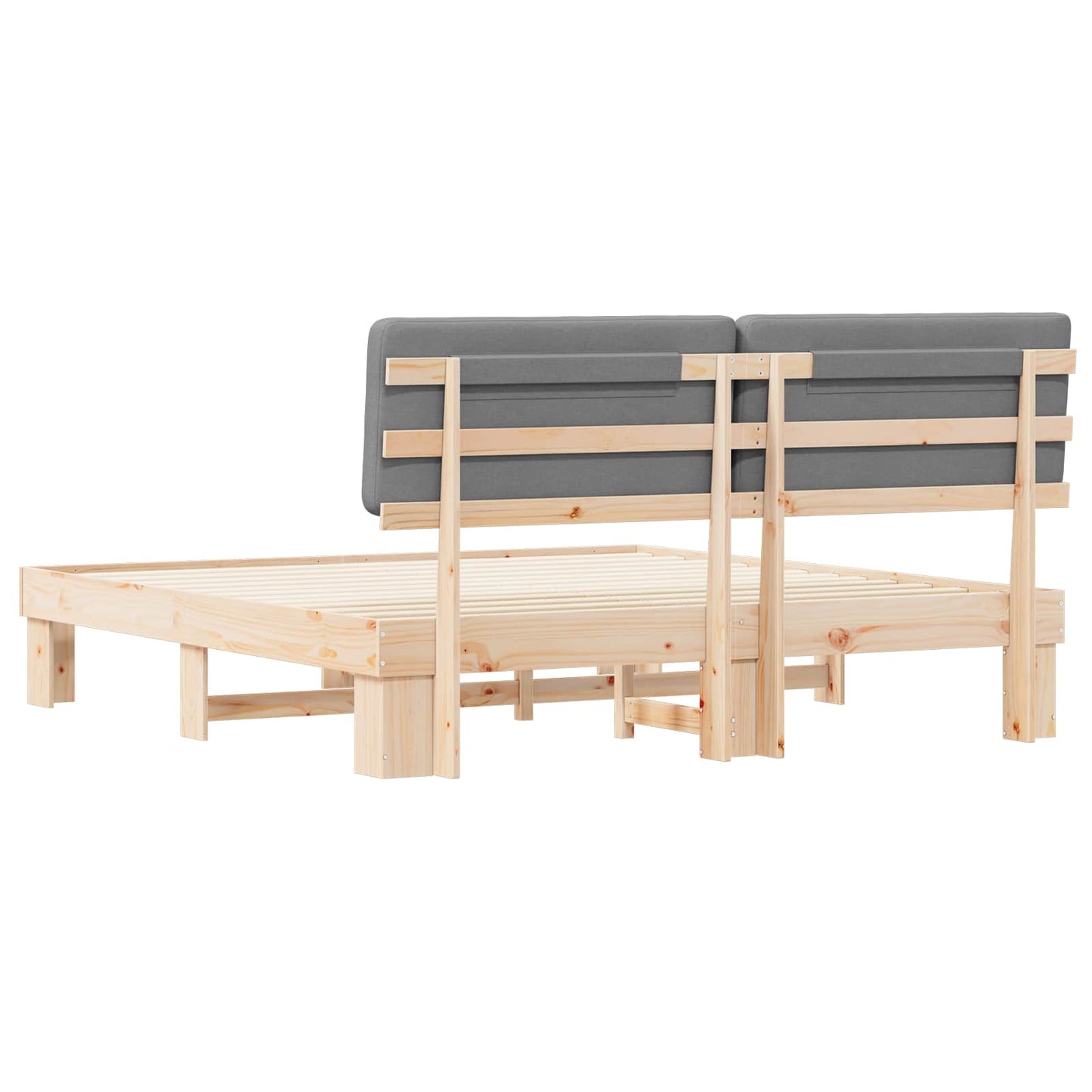 Letto con Testiera Rivestita Grigio chiaro 200 x 200 cm | homemem39