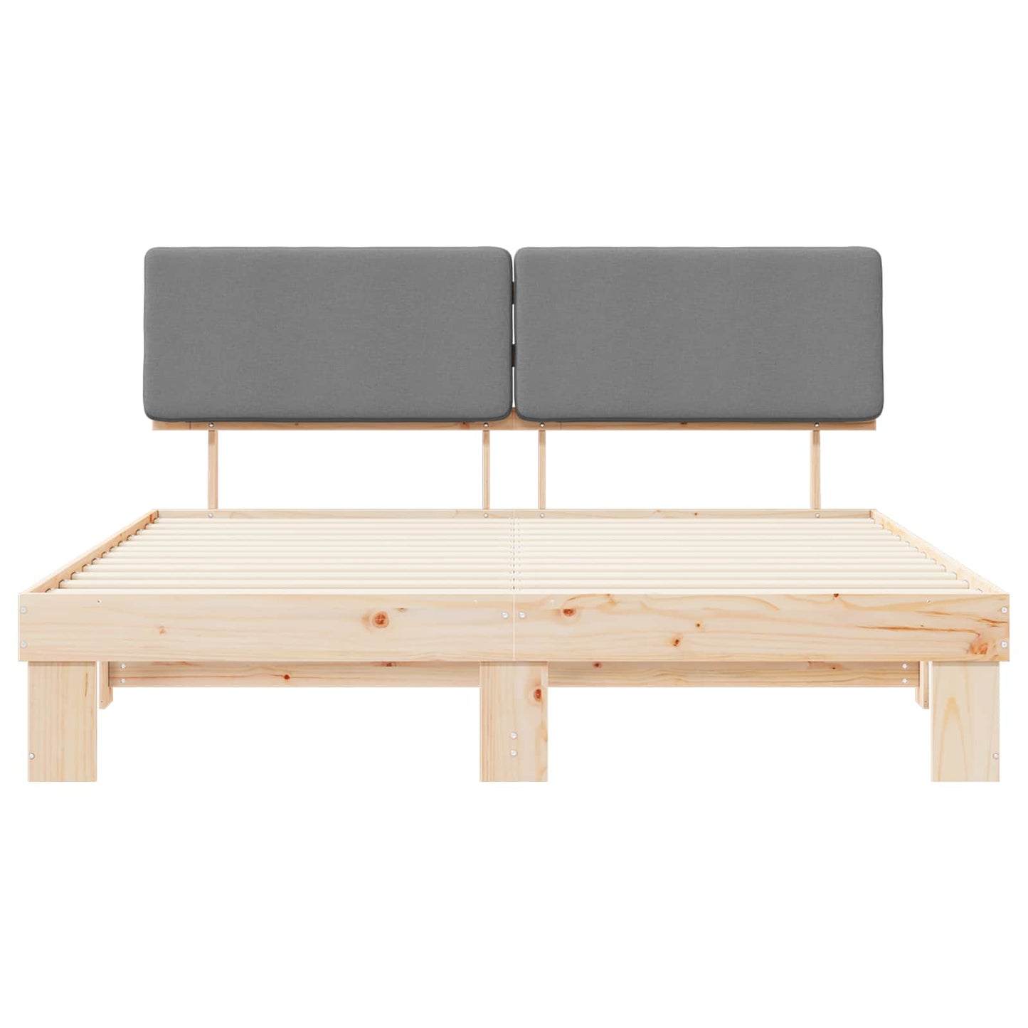 Letto con Testiera Rivestita Grigio chiaro 200 x 200 cm | homemem39