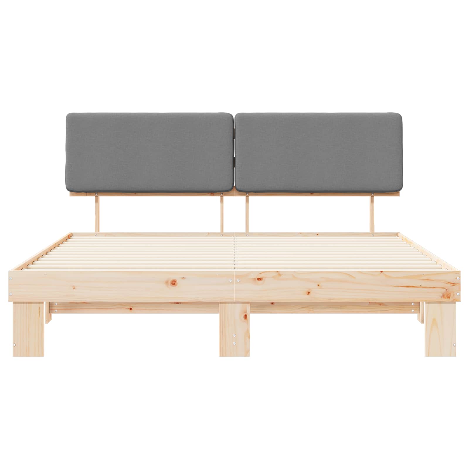 Letto con Testiera Rivestita Grigio chiaro 200 x 200 cm | homemem39