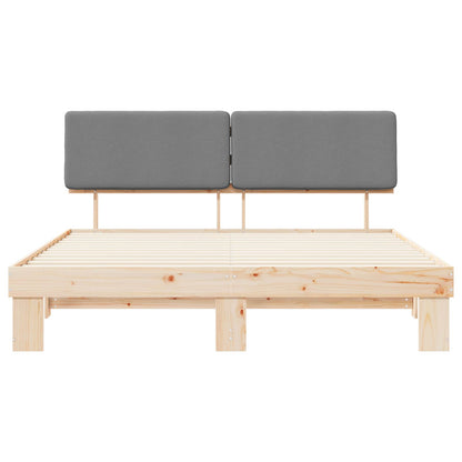 Letto con Testiera Rivestita Grigio chiaro 200 x 200 cm | homemem39