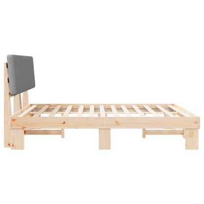 Letto con Testiera Rivestita Grigio chiaro 200 x 200 cm | homemem39