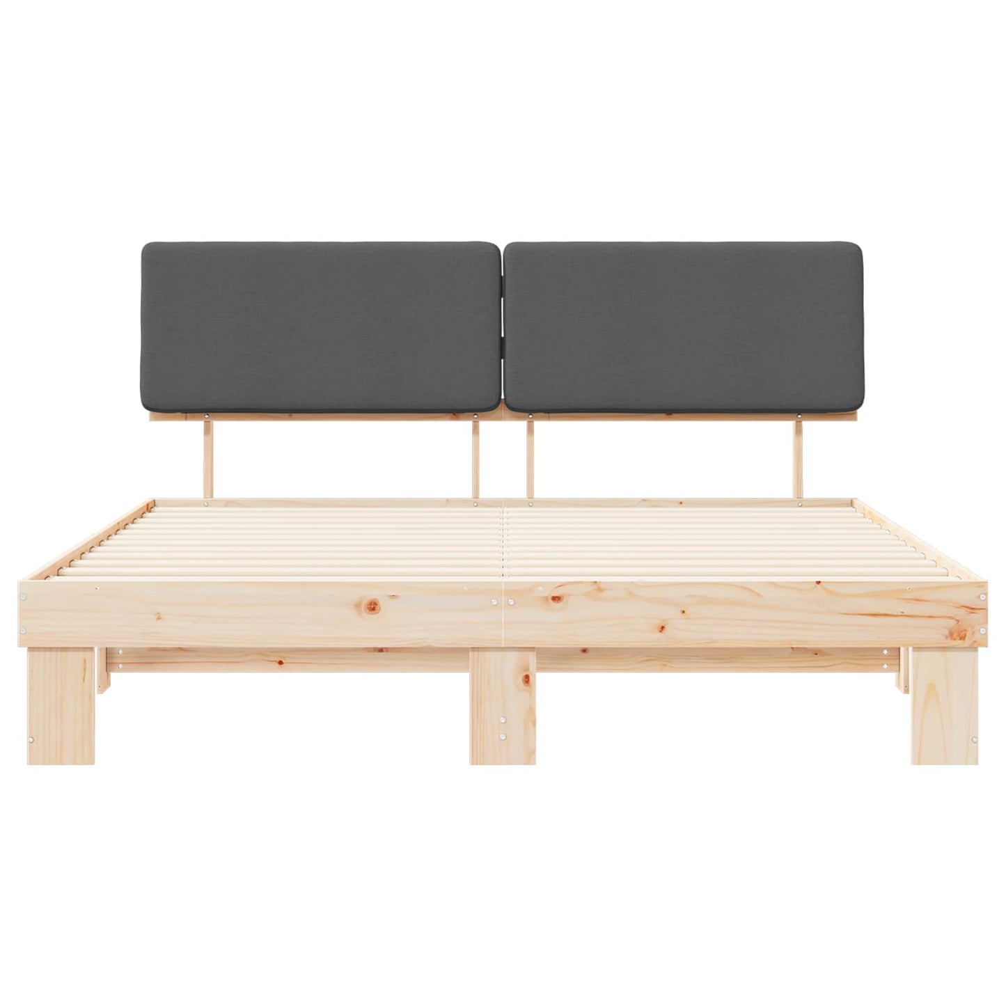 Letto con Testiera Rivestita Grigio scuro 200 x 200 cm | homemem39