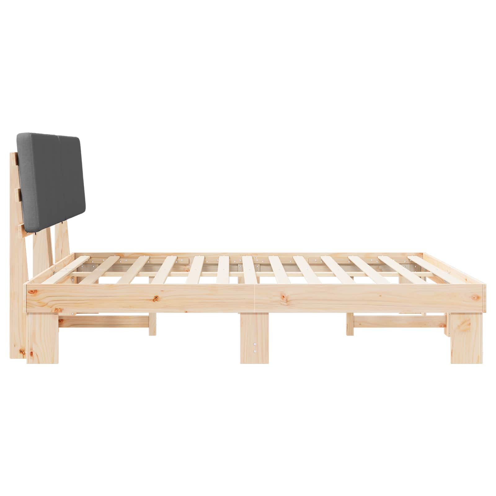 Letto con Testiera Rivestita Grigio scuro 200 x 200 cm | homemem39