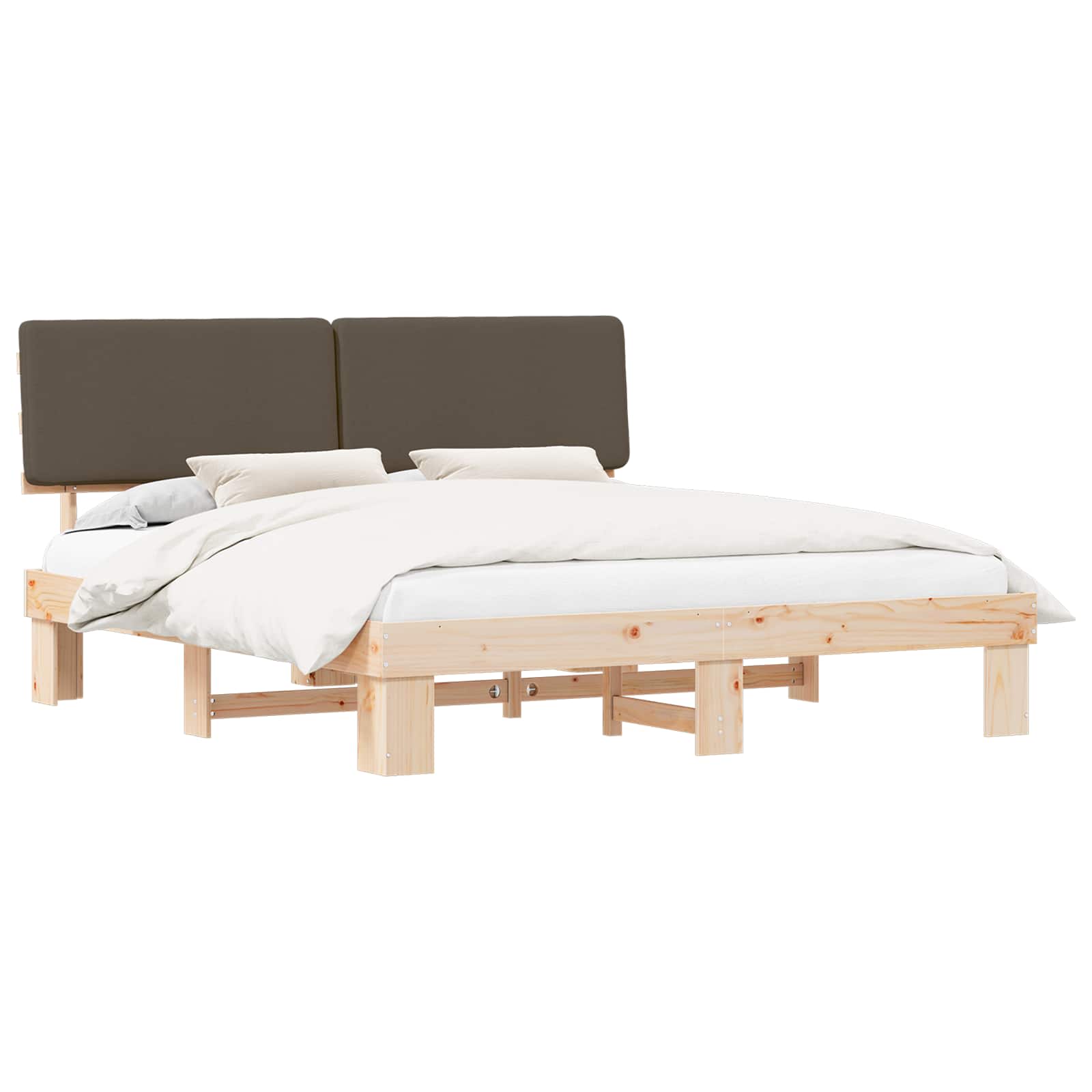 Letto con Testiera Rivestita Talpa 200 x 200 cm Pino massello | homemem39