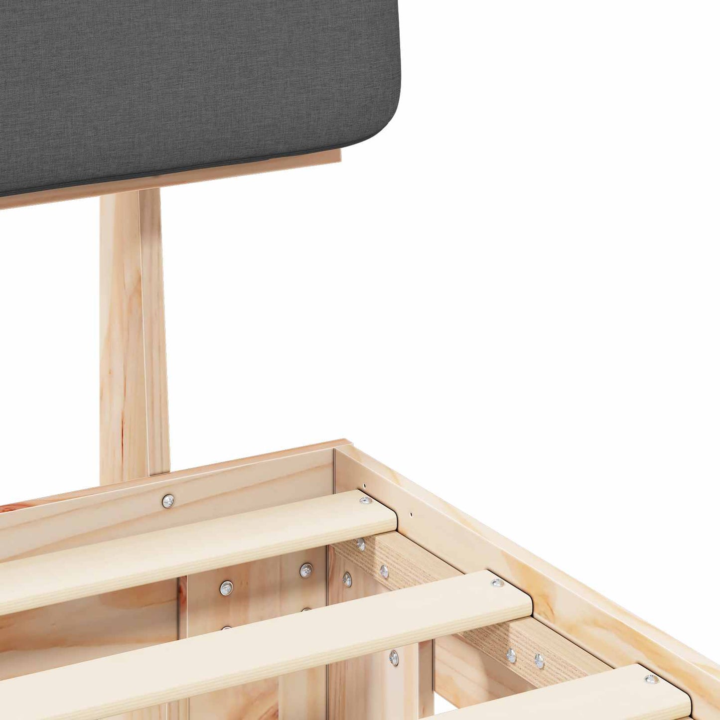 Letto con Testiera Rivestita Grigio scuro 180 x 200 cm