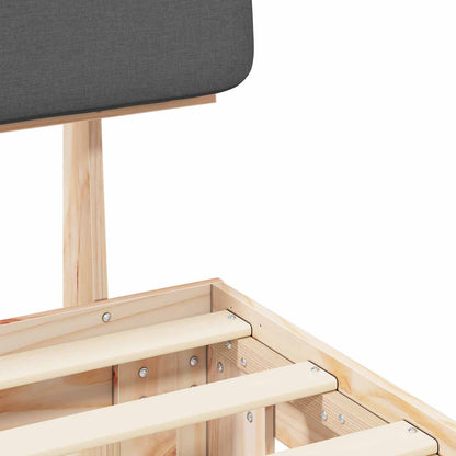 Letto con Testiera Rivestita Grigio scuro 180 x 200 cm