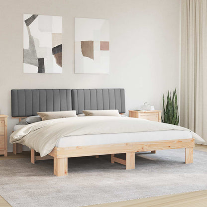 Letto con Testiera Rivestita Grigio chiaro 200 x 200 cm | homemem39